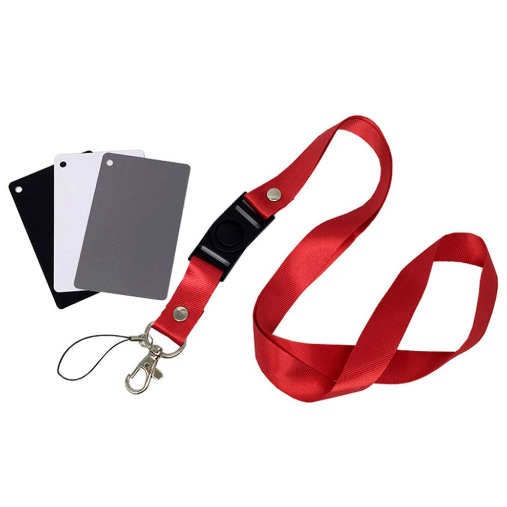 Card 18% Balance For Dslr With Neck-Strap Digital Color Balance Card Photography Accessory Gray/White 9354506700447