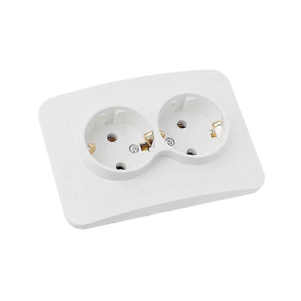 Kikidex (As Show, One Size) 1Pc 220V16a 118X80mm Eu Double Ground Socket Household Industrial Power Outlet