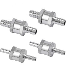 (As show, One size) 4 Pcs Aluminum Alloy Diesel Check Valve, 6/8/10 / 12mm Fuel Valve with Arrow for Gasoline Diesel Car Boat Motorcycle