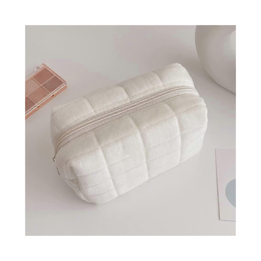 Kikidex (As Show, One Size) Small Cosmetic Bag Cute Makeup Bag Aesthetic Make Up Bag Purse Cosmetic Bag For Purse (White)