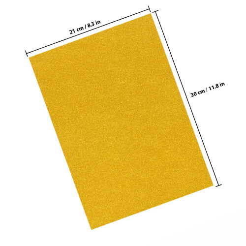 10 Pezzi Fogli A4 Glitter Per Scrapbooking Oro 2