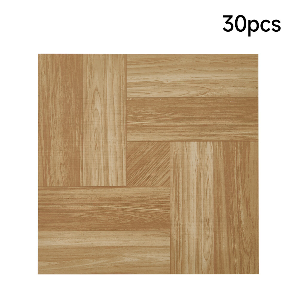 30Pcs Wood Grain Parquet Self-adhesive Flooring Tiles, Apricot-image-OPC-PMRHJTK-NEW