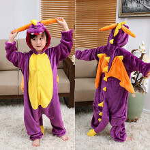 (110cm) Unisex Kids Dragon Animal Onesie Pajamas Cosplay Fancy Costume Sleepwear Dress