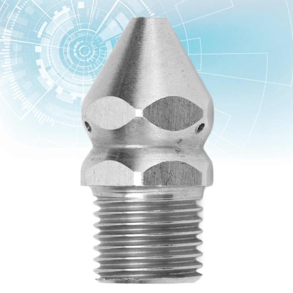 Stainless Steel Sewer Jet Nozzle G1/4In Male Thread 4-Hole High Pressure 4971358087165