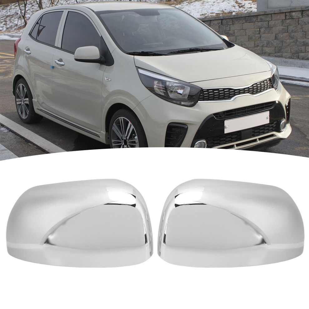 2Pcs Rear View Mirror Cover For Kia Morning 2012-2018 Abs Electroplating 7661358088152