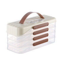 Space Saving Designs Wonton Storage Box for-Cream Rice 4 layers