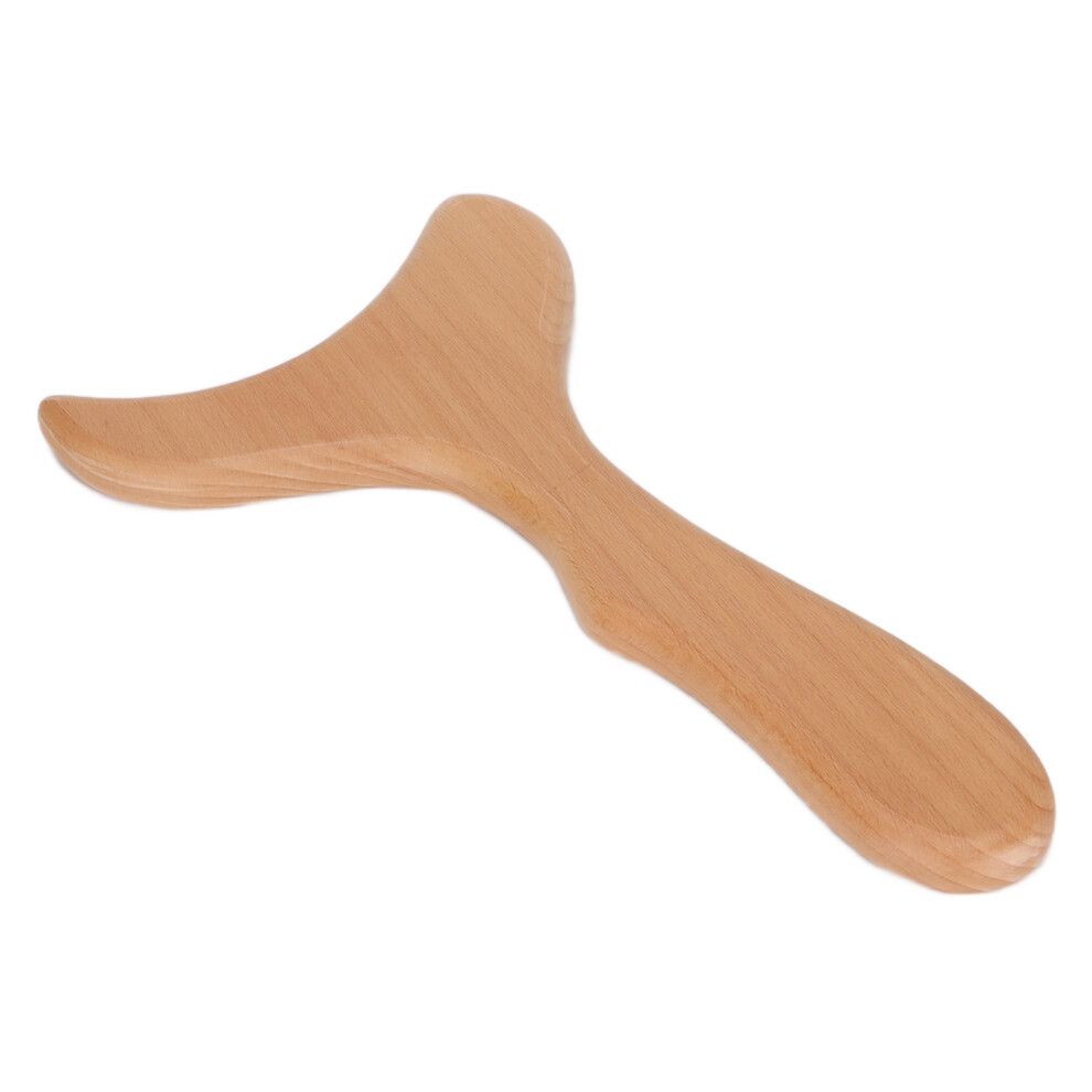 Beech Gua Sha Board for Lymphatic & Cellulite Clearing, 20x8 cm