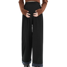 Comfortable Stretch Polyester Maternity Pants Loose-Black XXL