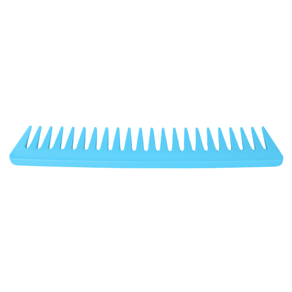 Wide Teeth Rounded Comb for Curly Hair, Blue, 19x4cm