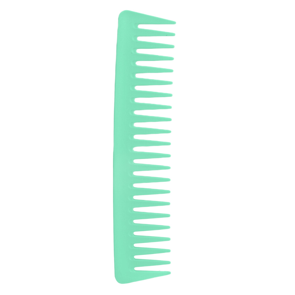 Wide Teeth Curly Hair Comb 19x4cm Green No Handle Detangler