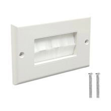 Wall Plate Cable Pass Through Wire Hider With Dust-Panel