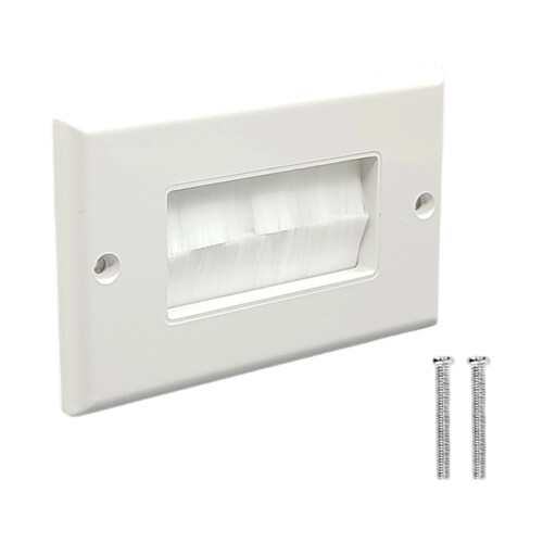 Wall Plate Cable Pass Through Wire Hider With Dust-Panel