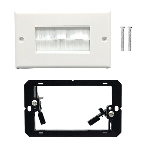 Wall Plate Cable Pass Through Wire Hider With Dust-Panel 1