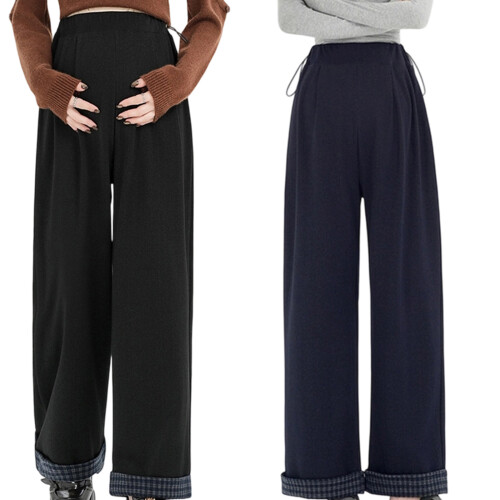 Comfortable Stretch Polyester Maternity Pants Loose-Black XXXL 2