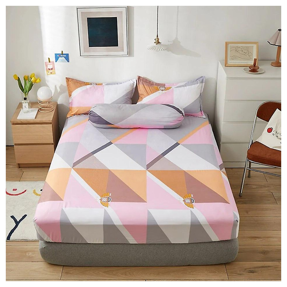 Kikidex (As Show, One Size) Fitted Sheet With Elastic Band Plaid Polygon Pattern Gothic Bedding Sheets Luxury Bedspreads For Double Bed 120X200cm