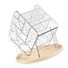 360 Degree Rotating Cosmetic Organizers Clear Yellow-Clear
