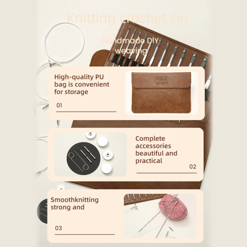 Interchangeable Circular Knitting Needle with Storage Bag Carpet 1