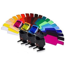 Color Filter Set 20 Sheets Gel Filters For Camera Flash, Transparent Color Correction Filter, Speedlight Gel Filter Kit