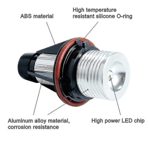 (As show, One size) 2pcs Led Angel Eyes Marker Lights Bulbs For E39 E53 E60 E61 E63 E64 E65 E66 E87 525i 530i Xi 545i M5 1