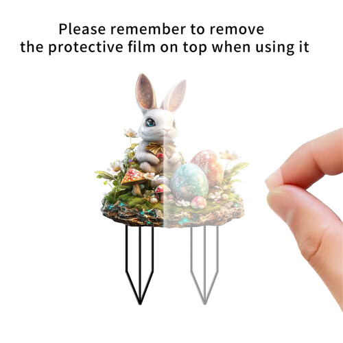 Outdoor Decoration Garden Stake Easter Eggs Rabbit and-OH828 2