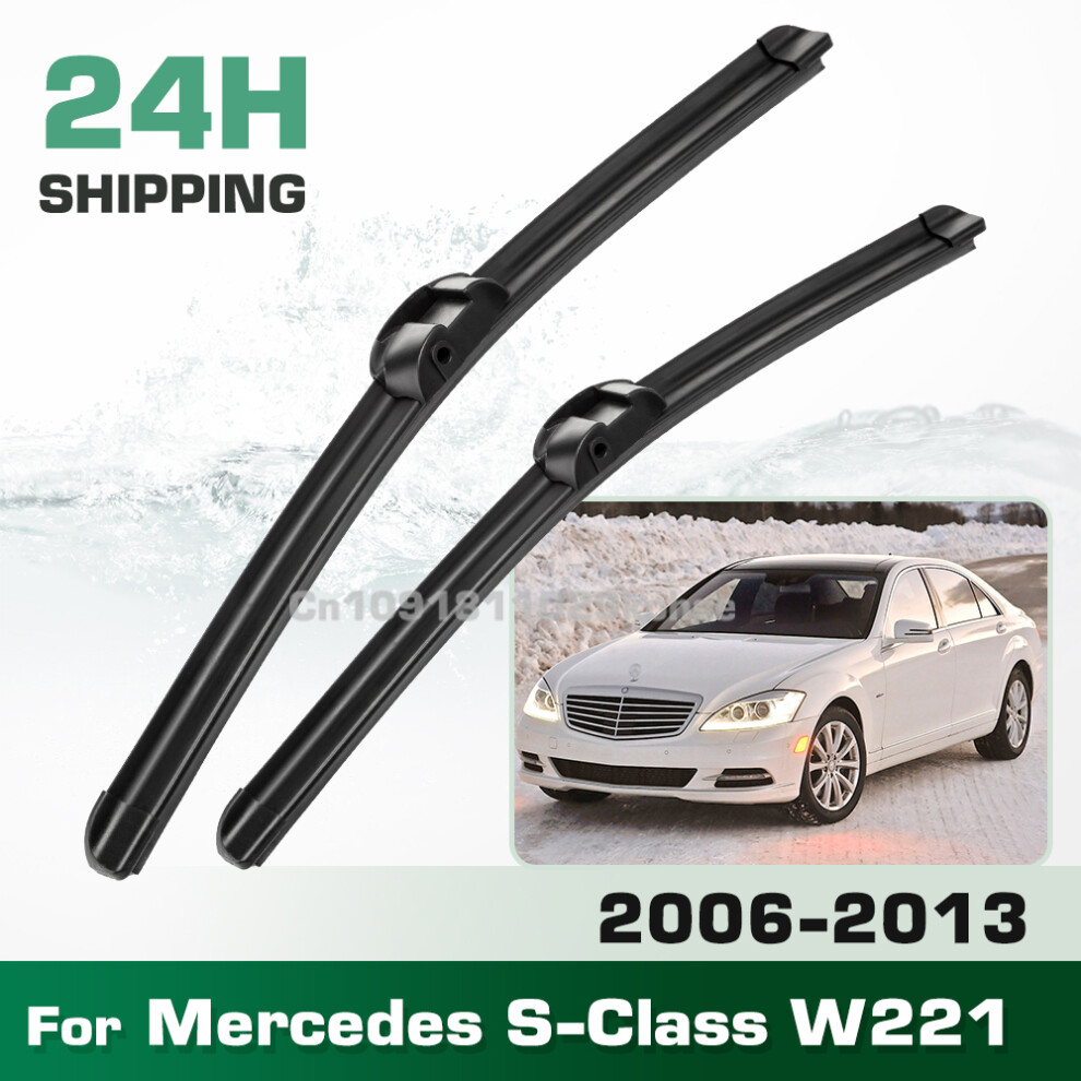 (Left Drive) For Mercedes-Benz S-Class W221 2006-2013 2007 2008 2009 Lhd&Rhd Front Wiper Blades Windshield Windscreen Window Brush 27" 27" 6935159271220