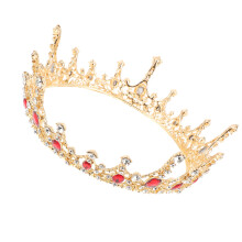 1Pc Red Wedding Crown Bride Hair Accessory Chic Alloy Crystal