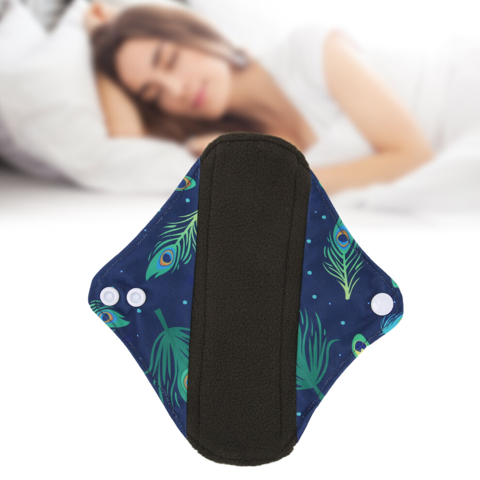 Reusable Menstrual Pads Washable Leakproof Feminine Sanitary Pads Overnight, Soft Bamboo Charcoal Fiber
