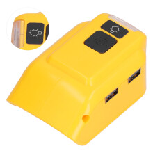 DCB090 Batterie-Ladegerät Adapter Konverter 14V‑22V LED-Arbeitslampe 12VDC Gelb