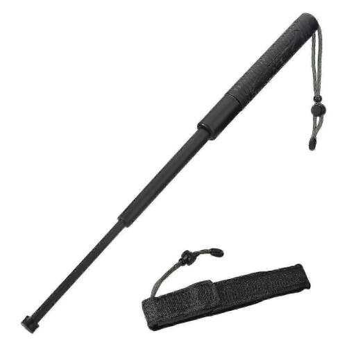 Black Telescopic Hiking Stick 64cm Foldable Anti-Slip Grip
