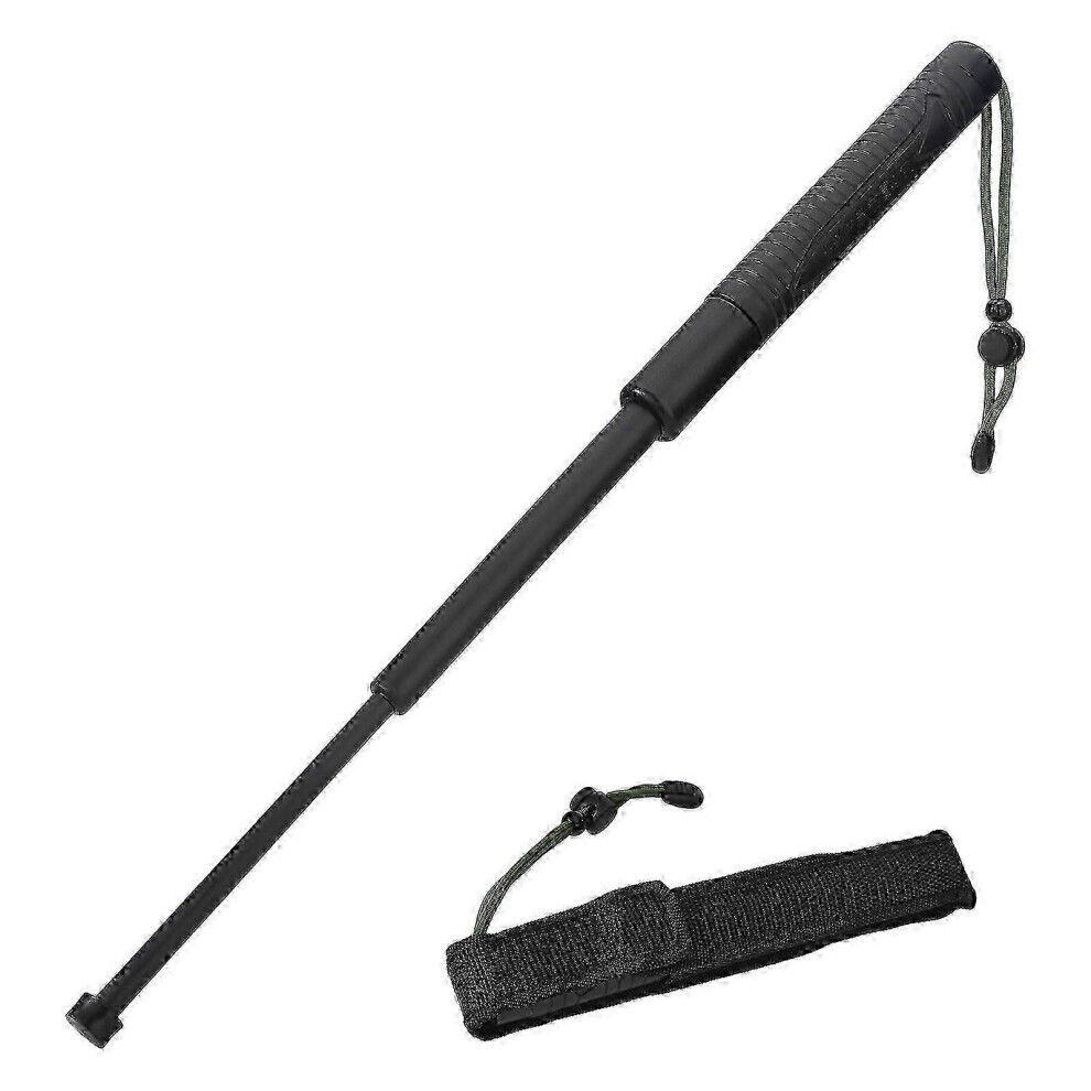 Black Telescopic Hiking Stick 64cm Foldable Anti-Slip Grip