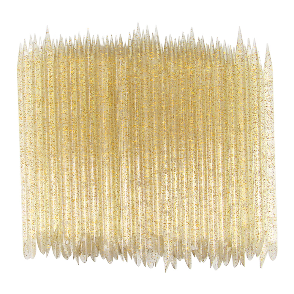 Yellow Nail Care Essentials: 100Pcs Cuticle Pusher And Cleaner Sticks