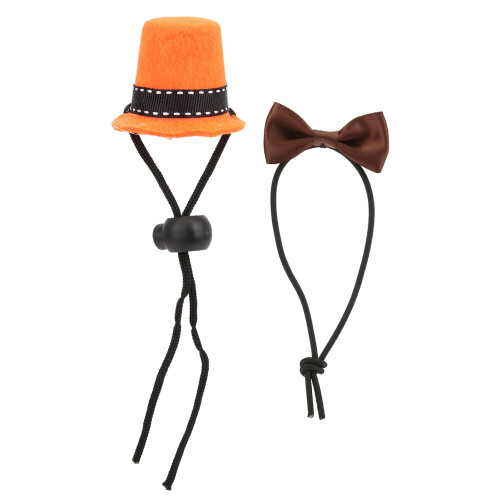Adjustable Reptile Hat & Bowtie for Small Animals, Felt, 5cm Diameter 1