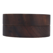 Wooden Windproof Ashtray with Stainless Steel Cover, 10.4x4.5cm