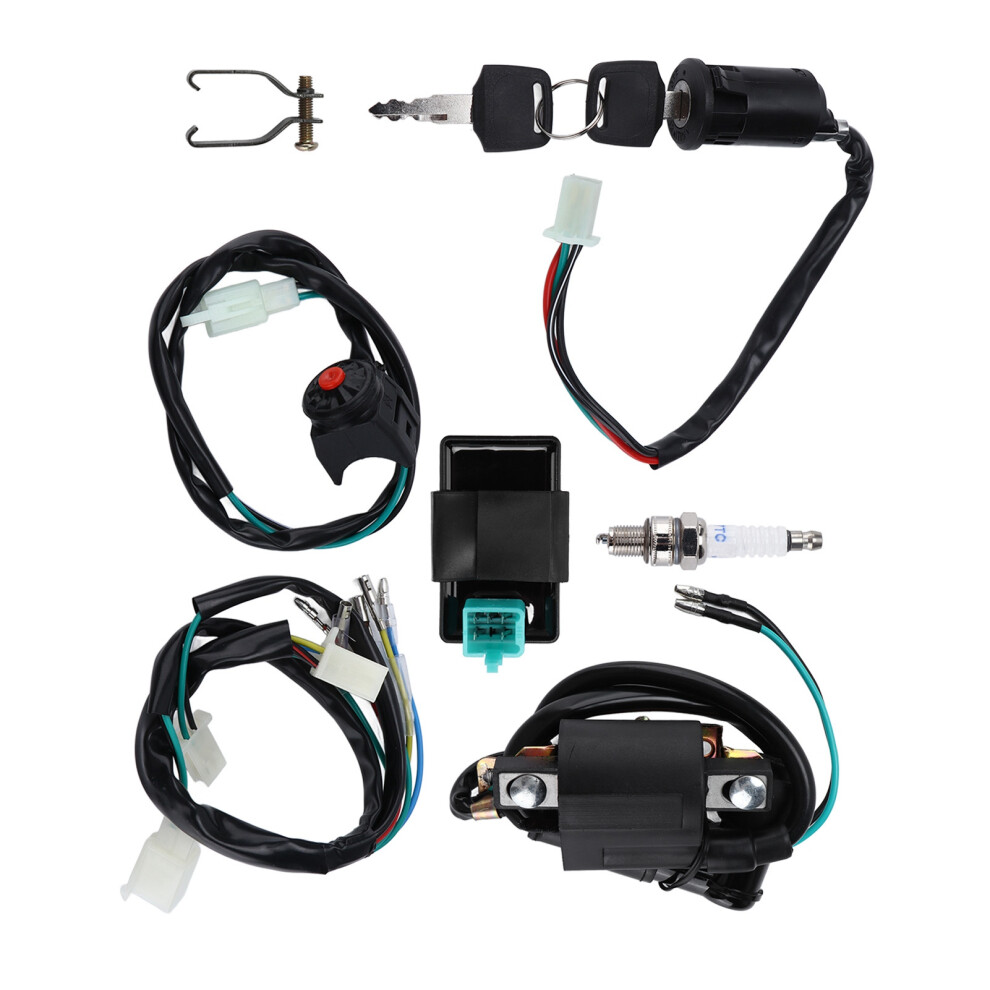 50Cc-160Cc Atv Dirt Bike Ignition Coil Spark Plug Wiring Kit Replacement 3451358103887