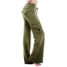 Women's Cargo Pants High Waist Fashion Flared-Army Green 4XL