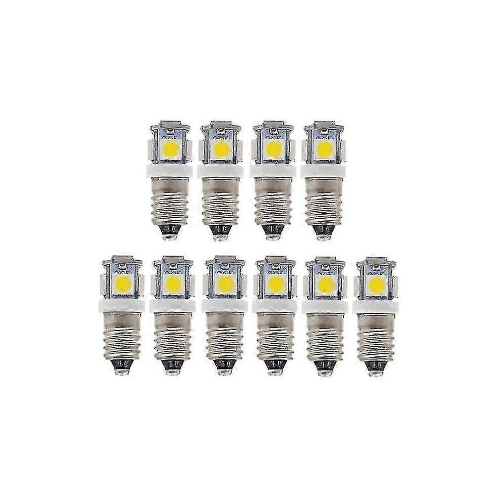 Kikidex (As Show, One Size) 10 St E10 6V Led-Lampor 5Smd 0,5W 50Lm-Lampacool White