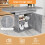 Extendable Oval Dining Table with Storage, Grey 5