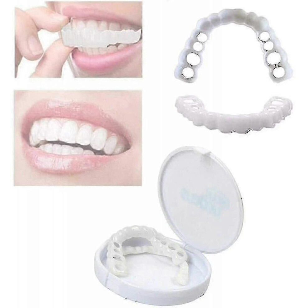 Kikidex (As Show, One Size) New Upper Lower Teeth Veneers Smile Natural Fit Teeth Whitening Perfect Adult