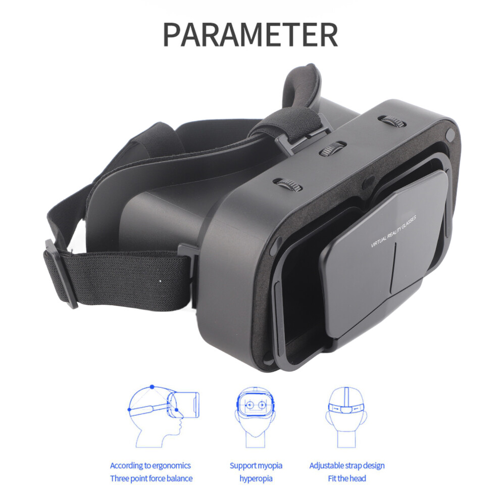 3D Vr Headset For 3.5-7.2 Inch Phones, 90 Fov Black 6941358104924