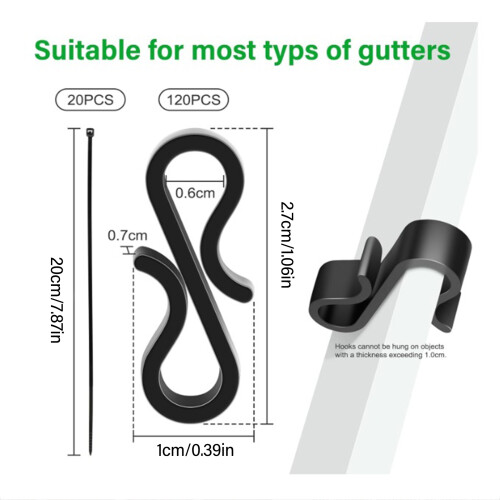 120 Pieces Gutter Hook Portable for Hanging Accessory of 2