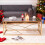 AINPECCA Gold Coffee Table Stainless Steel Tempered Glass 7
