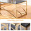AINPECCA Gold Coffee Table Stainless Steel Tempered Glass 5