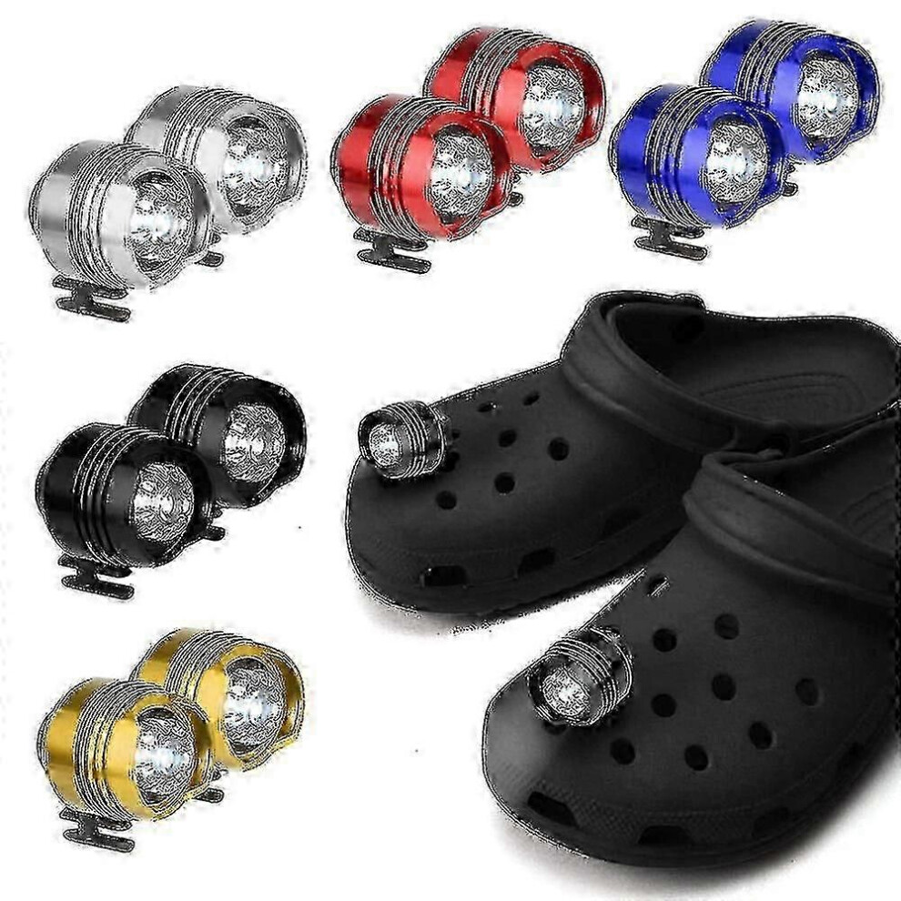 (Rechargeable, White) Plastic Croc Shoe Lights - Funny LED Accessories for Running & Camping