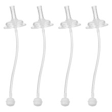 (As show, One size) 4pcs Baby Bottle Straws Replacement Wide Mouth Caliber Silicone Feeding Accessories (Transparent)