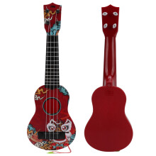 Mini-Kinder-Ukulele-Gitarre für 3+ Jahre, Rot, ABS & Nylon, 43x14cm