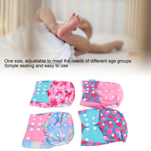 Baby Reusable Cloth Training Pants Set 4Pcs Adjustable Waterproof Breathable 2