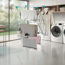 (Default) 3 Tier Folding Laundry Concertina Clothes Airer Dryer Horse Extra Strong Foldable Lightweight Space Saving Washing Line Indoor Outdoor Home