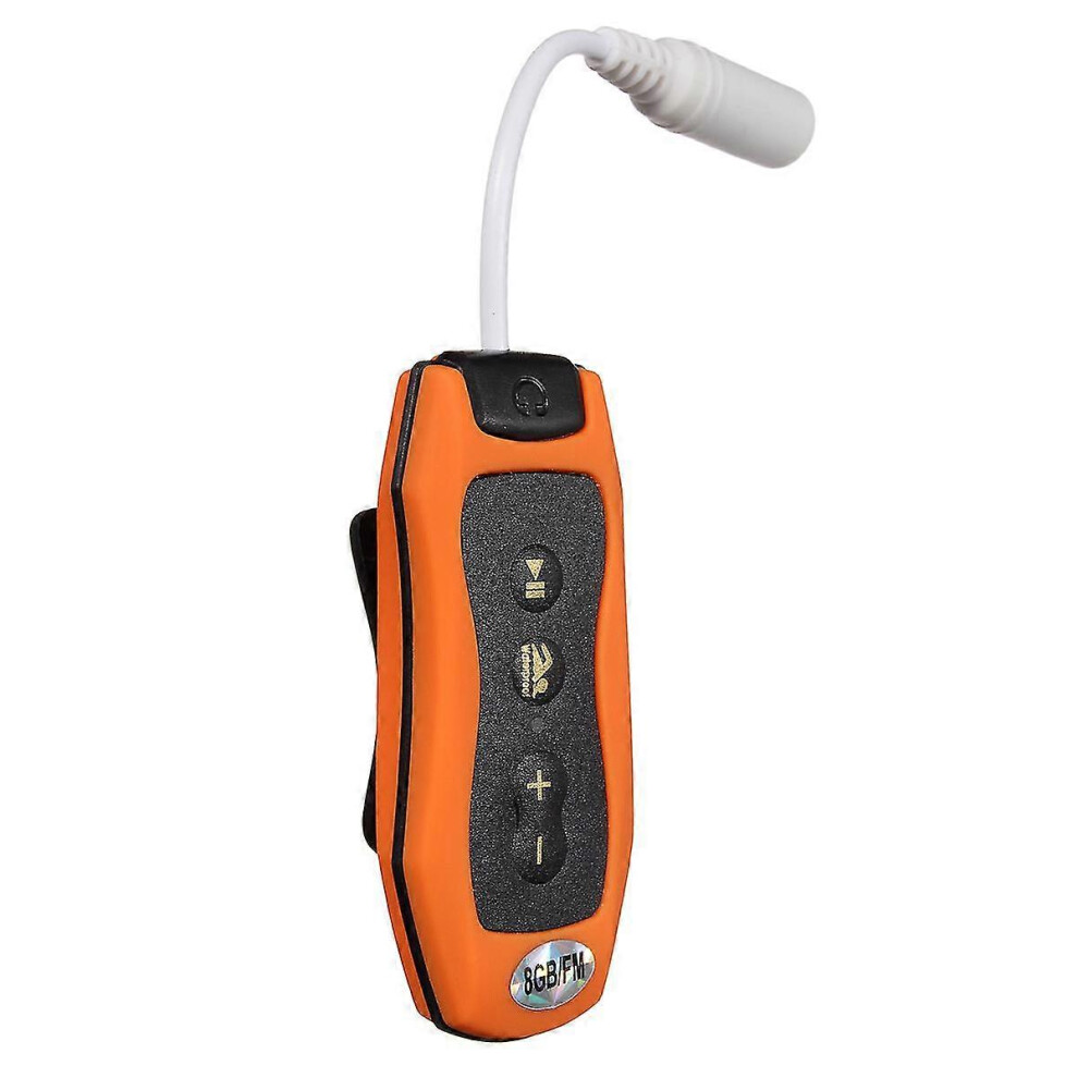 Kikidex (As Show, One Size) 8Gb Mp3 Player Swimming Underwater Diving Spa + Fm Radio Waterproof Headphones Orange