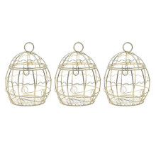 Set of 3 hanging suet ball feeders, made of wire, for outdoor use