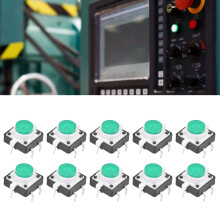 20 Stück 12x12x7,3 mm grüner taktiler Druckknopfschalter LED Taster kurzzeitig